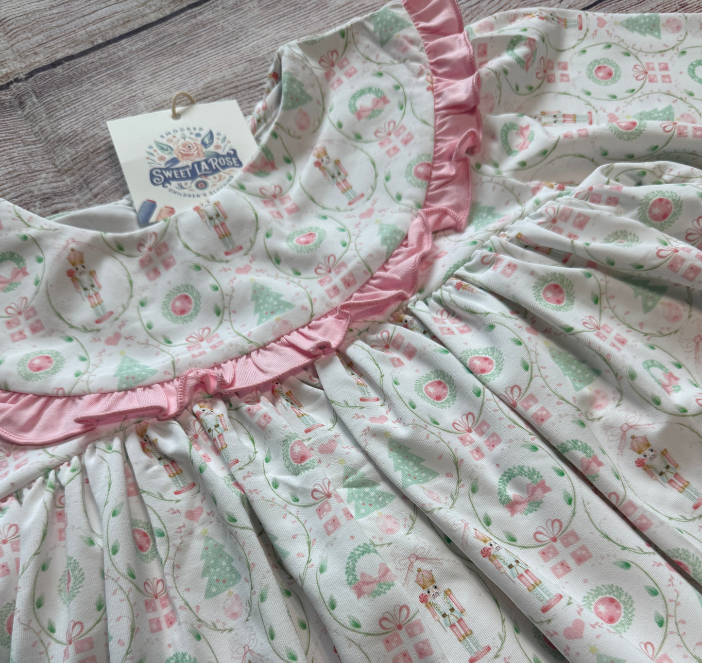 PINK & GREEN KNIT NUTCRACKER PANT SET