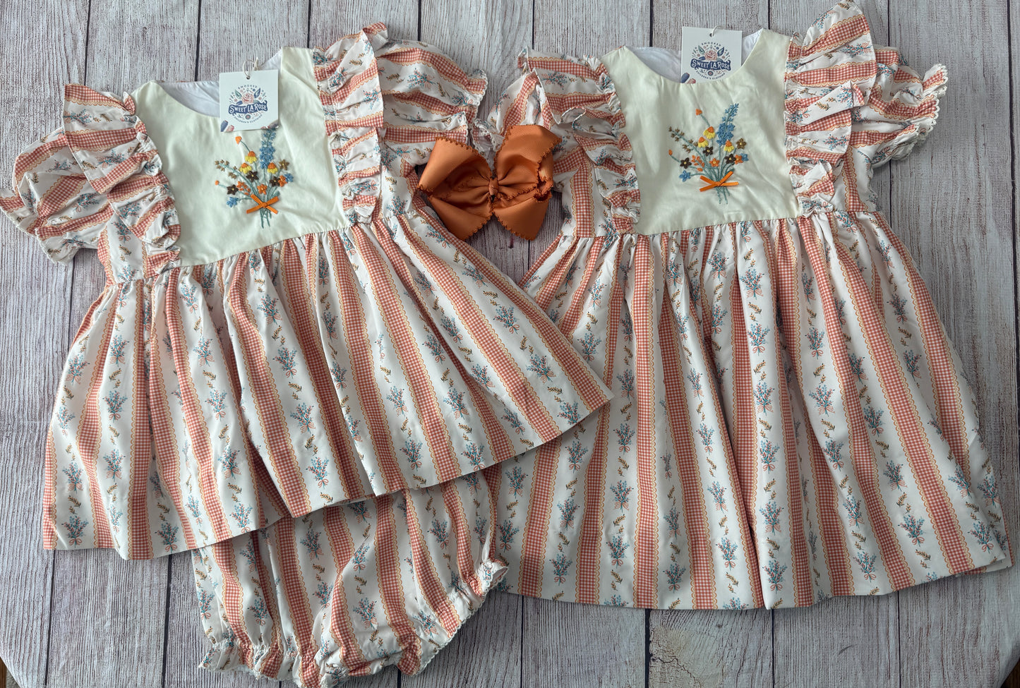 HAND EMBROIDERED FALL FLORAL BLOOMER SET // ETA MID TO LATE JULY (po222)