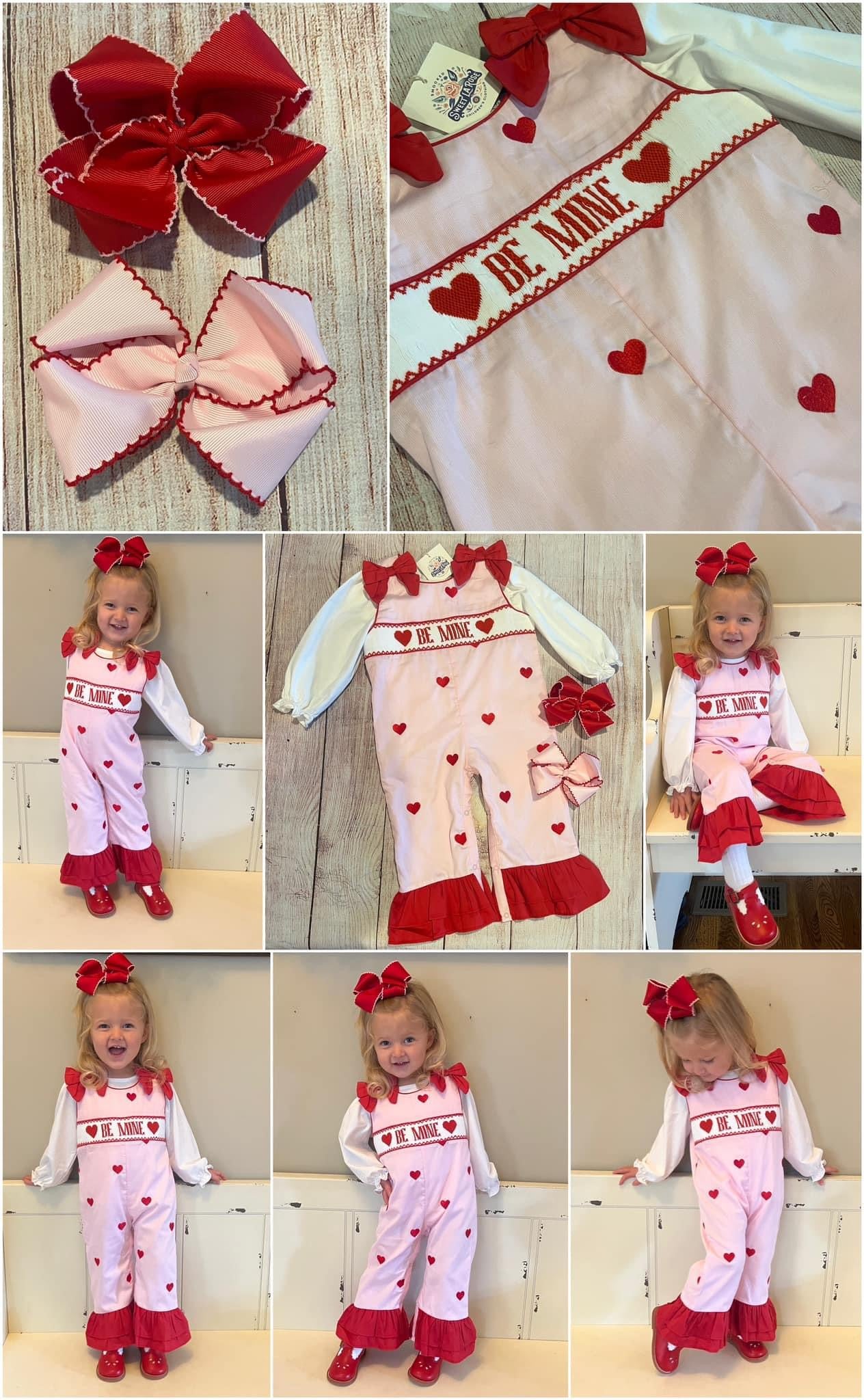 PINK / RED HEARTS "BE MINE" OVERALLS w/ SHIRT (ETA EARLY NOVEMBER) (po189 extras)