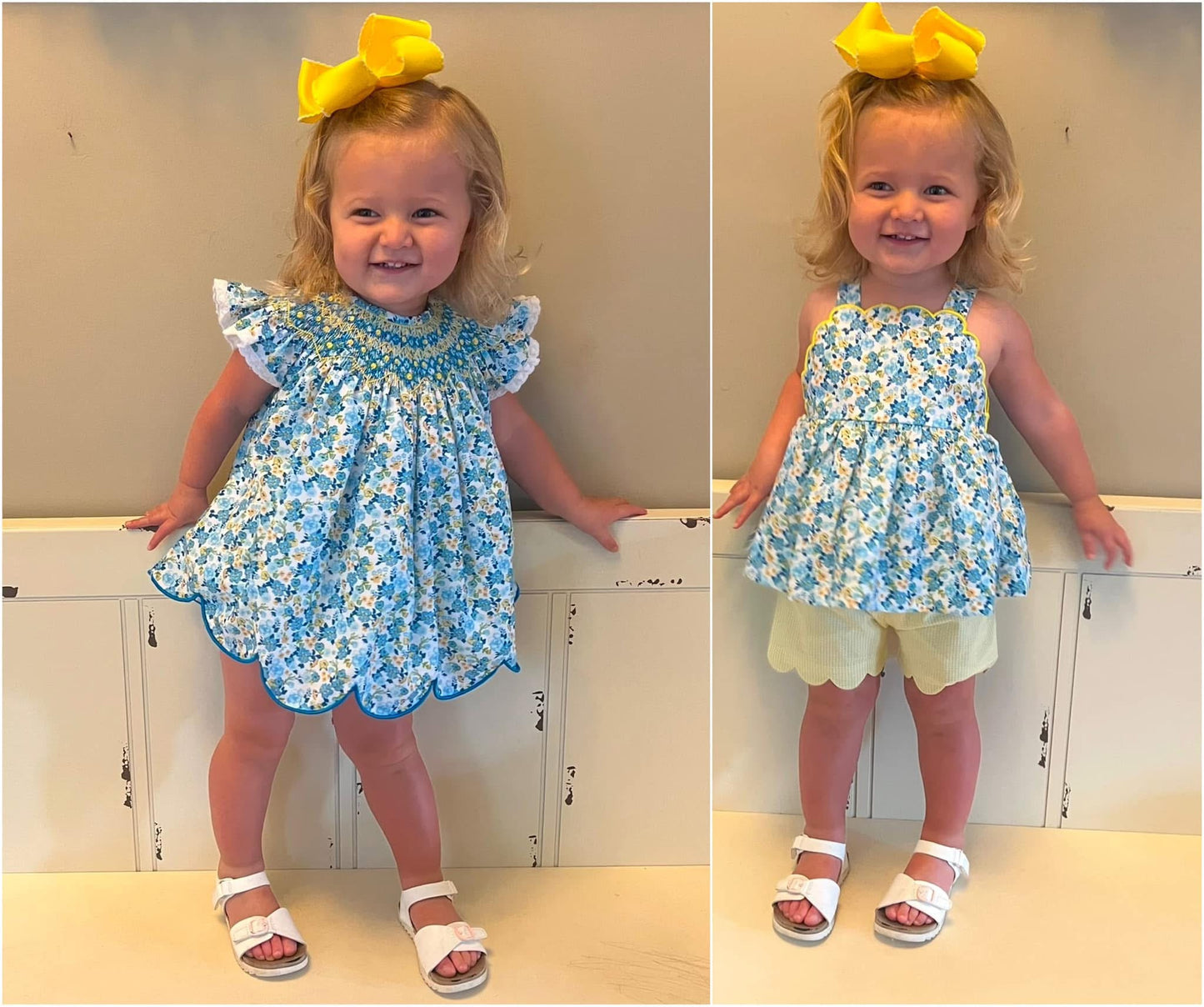 BLUE / YELLOW FLORAL GEOMETRIC BLOOMER SET (ETA LATE JAN / EARLY FEB) (po193 extras)