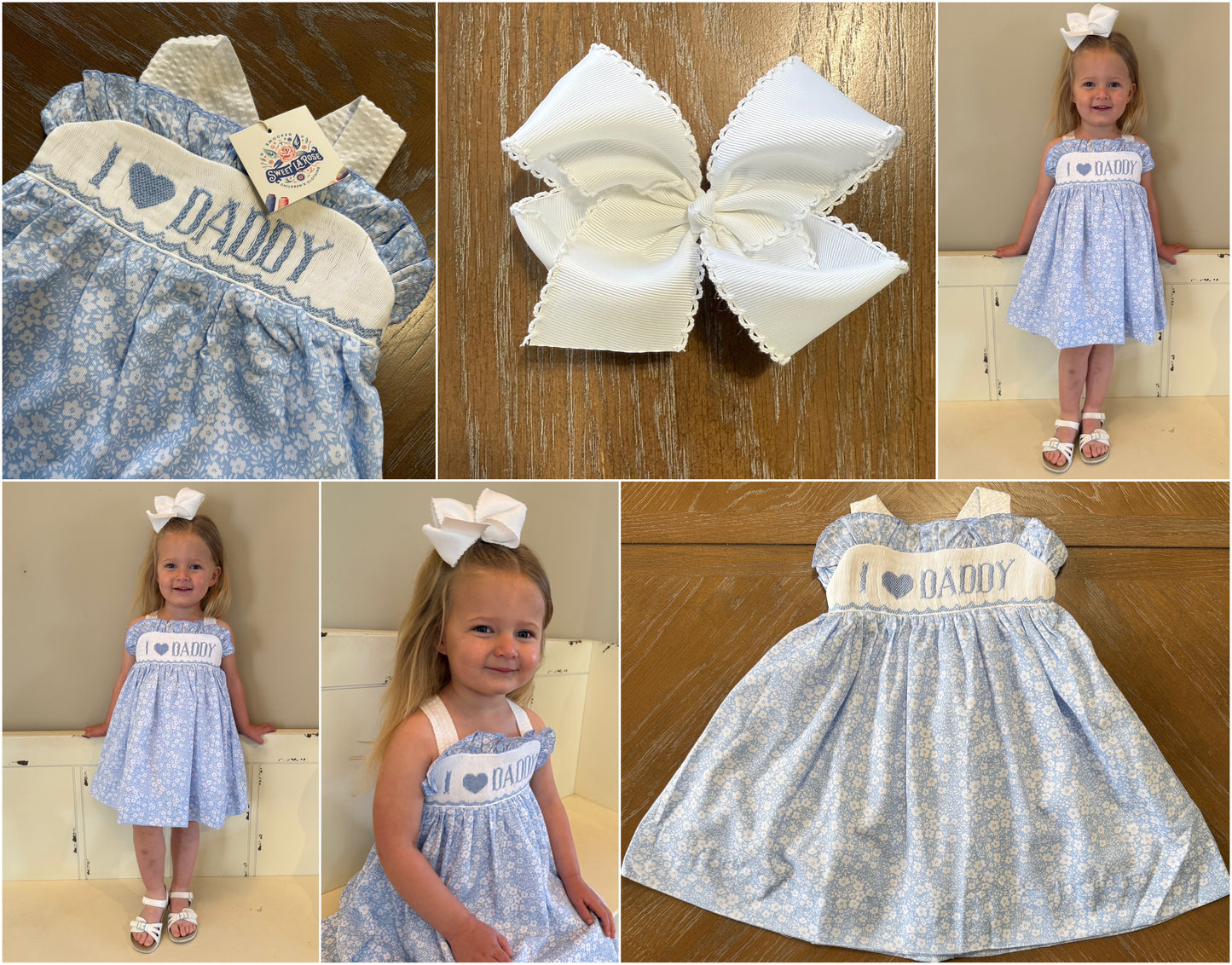 BLUE FLORAL " I 💙 DADDY" DRESS // ETA MID TO LATE APRIL // (po196a extras)