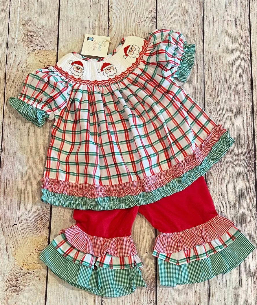 SMOCKED SANTA RUFFLE PANT SET // ETA EARLY TO MID JULY