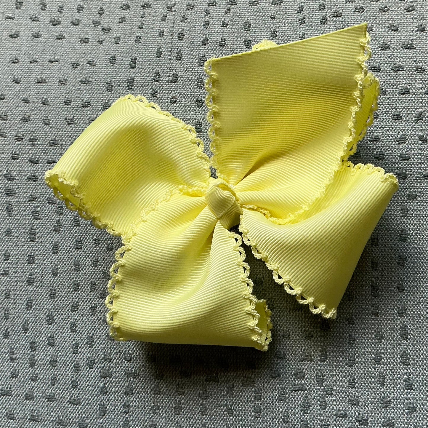 YELLOW w/ YELLOW MOONSTITCH HAIRBOW & ALLIGATOR CLIP