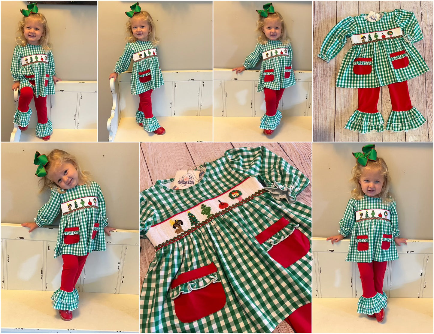 RED / GREEN GRINCH PANT SET (po182 extras)