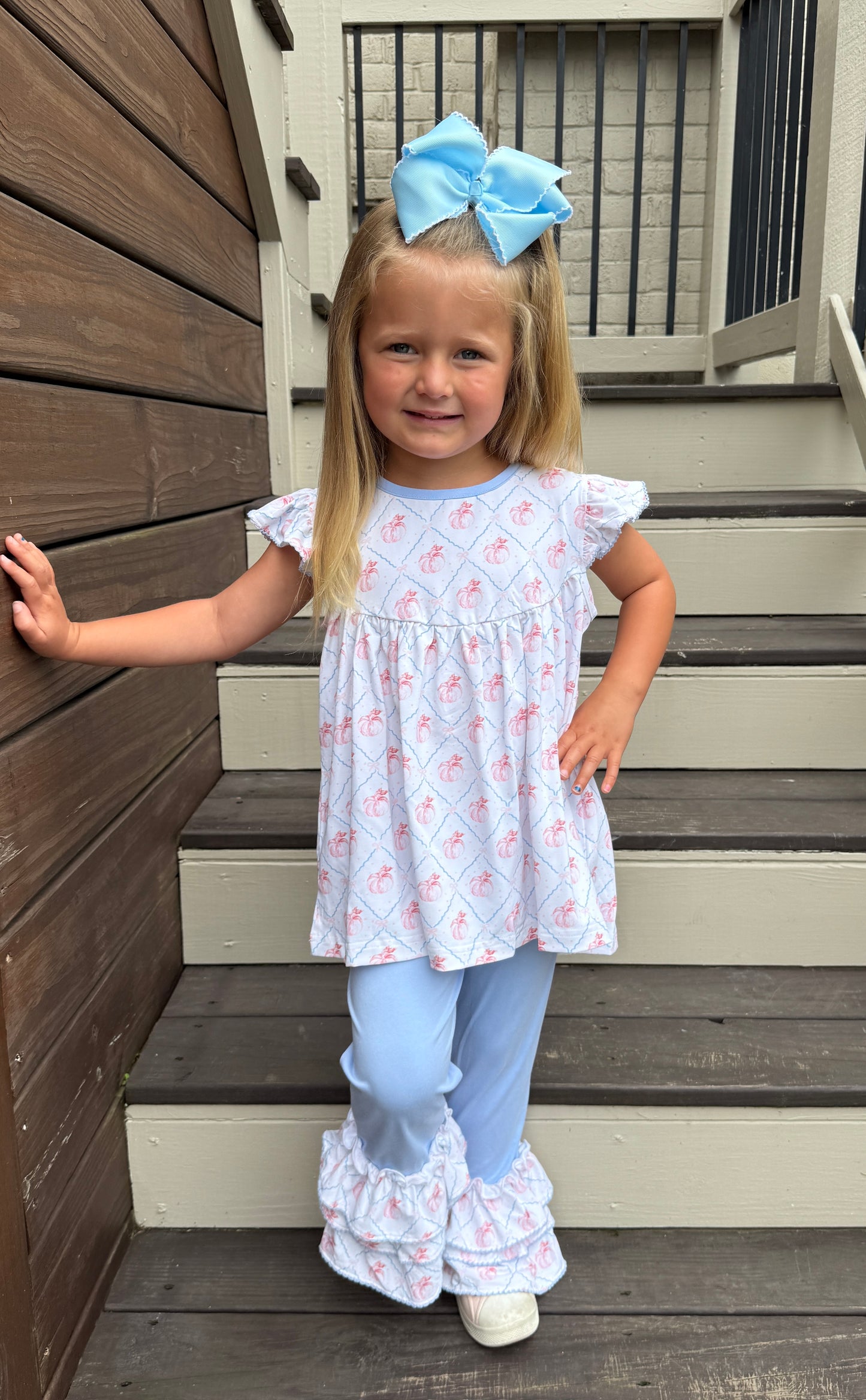 PINK & BLUE PUMPKIN KNIT PANT SET // ETA LATE JUNE TO EARLY JULY FROM VENDOR (po219)
