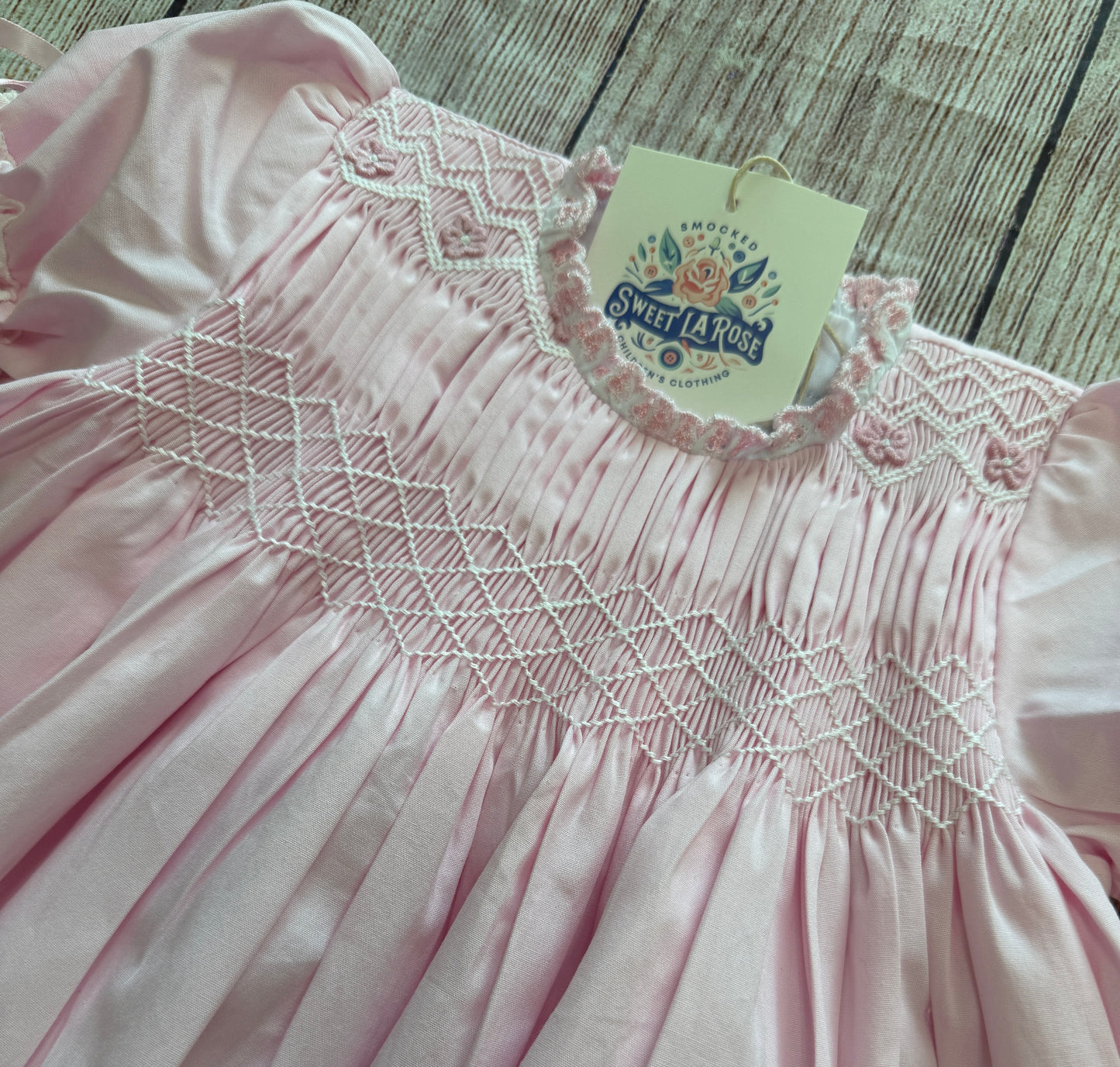PINK SMOCKED BLOOMER SET w/ FLOWERS & RIBBONS // ETA EARLY TO MID DECEMBER // (po211 extras)
