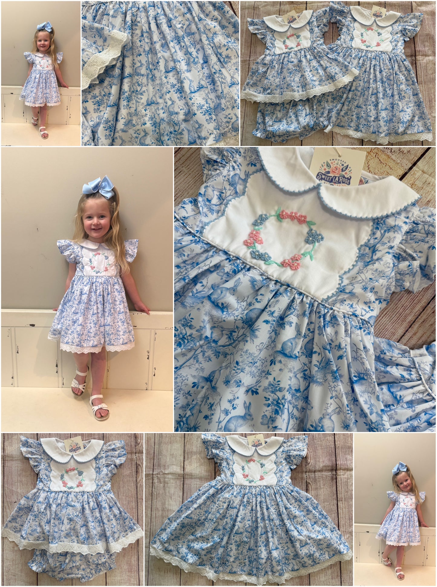 BLUE FLORAL EASTER BUNNY BLOOMER SET // ETA EARLY TO MID DECEMBER // (po211 extras)