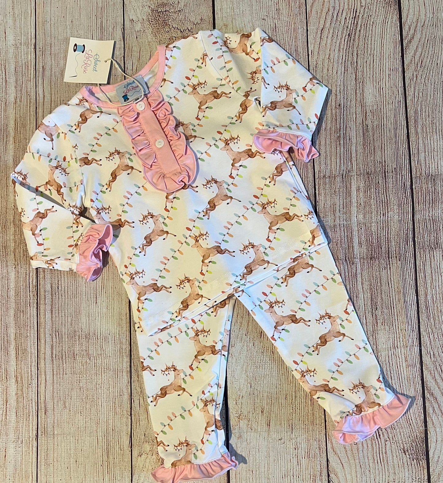 PINK REINDEER PAJAMAS (po184)