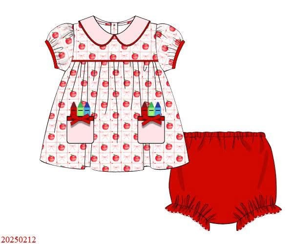 CRAYON POCKET KNIT BLOOMER SET // ESTIMATED TO SHIP FROM THE VENDOR LATE MAY to EARLY JUNE (school)