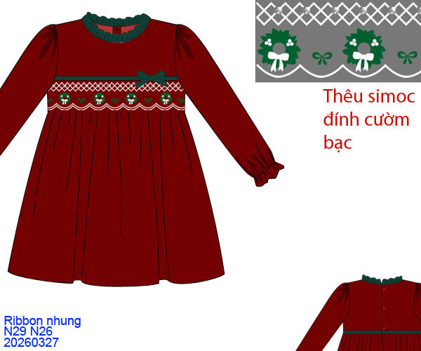 RED / GREEN VELVET BOW DRESS // ETA LATE AUGUST (po224)