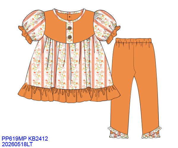 PINK & ORANGE PUMPKIN KNIT PANT SET // ETA LATE AUGUST (po224)