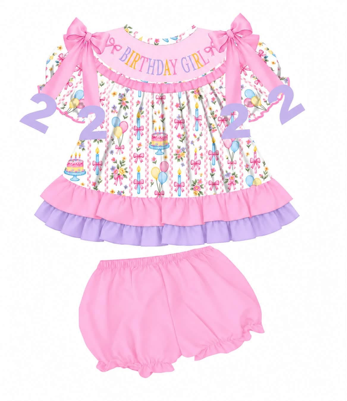 BIRTHDAY GIRL BLOOMER SET
