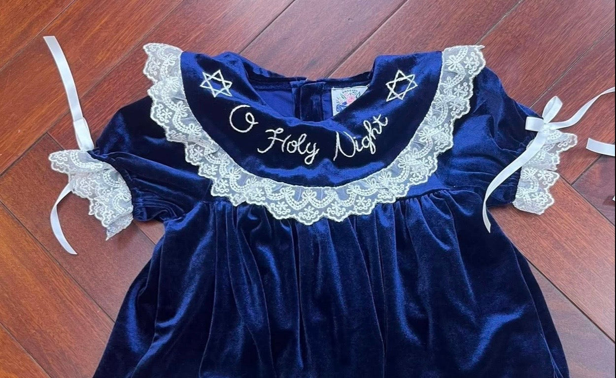 NAVY VELVET O HOLY NIGHT DRESS // ETA EARLY TO MID JULY