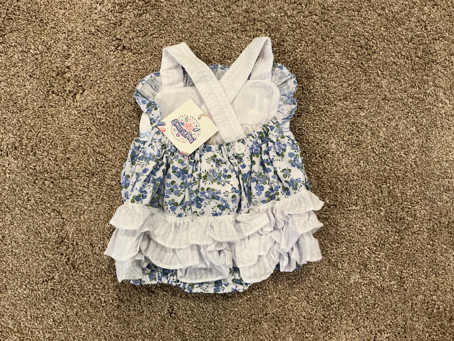 BLUE FLORAL DADDY’S GIRL BUBBLE (FULLY LINED)