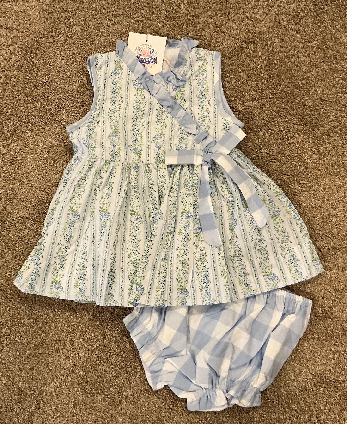 GREEN FLORAL / BLUE BUFFALO SHORT SET