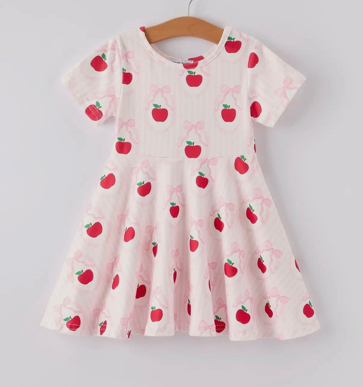 RED & PINK APPLE BOW KNIT DRESS // ETA LATE APRIL TO EARLY MAY (backtoschool)