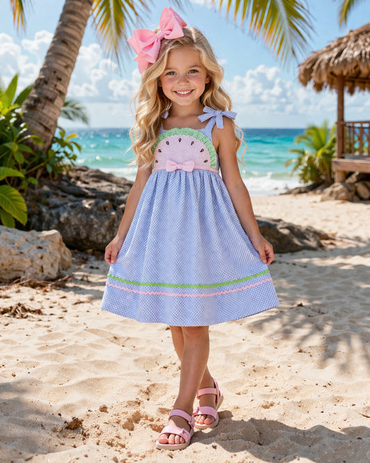 BLUE / PINK WATERMELON DRESS // ETA MID MAY (school 3)