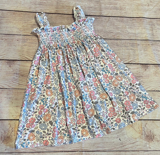FLORAL SMOCK KNIT DRESS