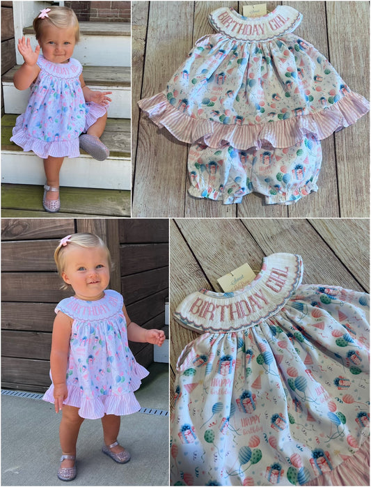 BIRTHDAY GIRL SLEEVELESS BLOOMER SET