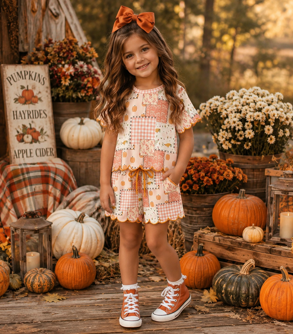 FALL PATCHWORK SCALLOPED SHORT SET // ETA LATE SEPTEMBER