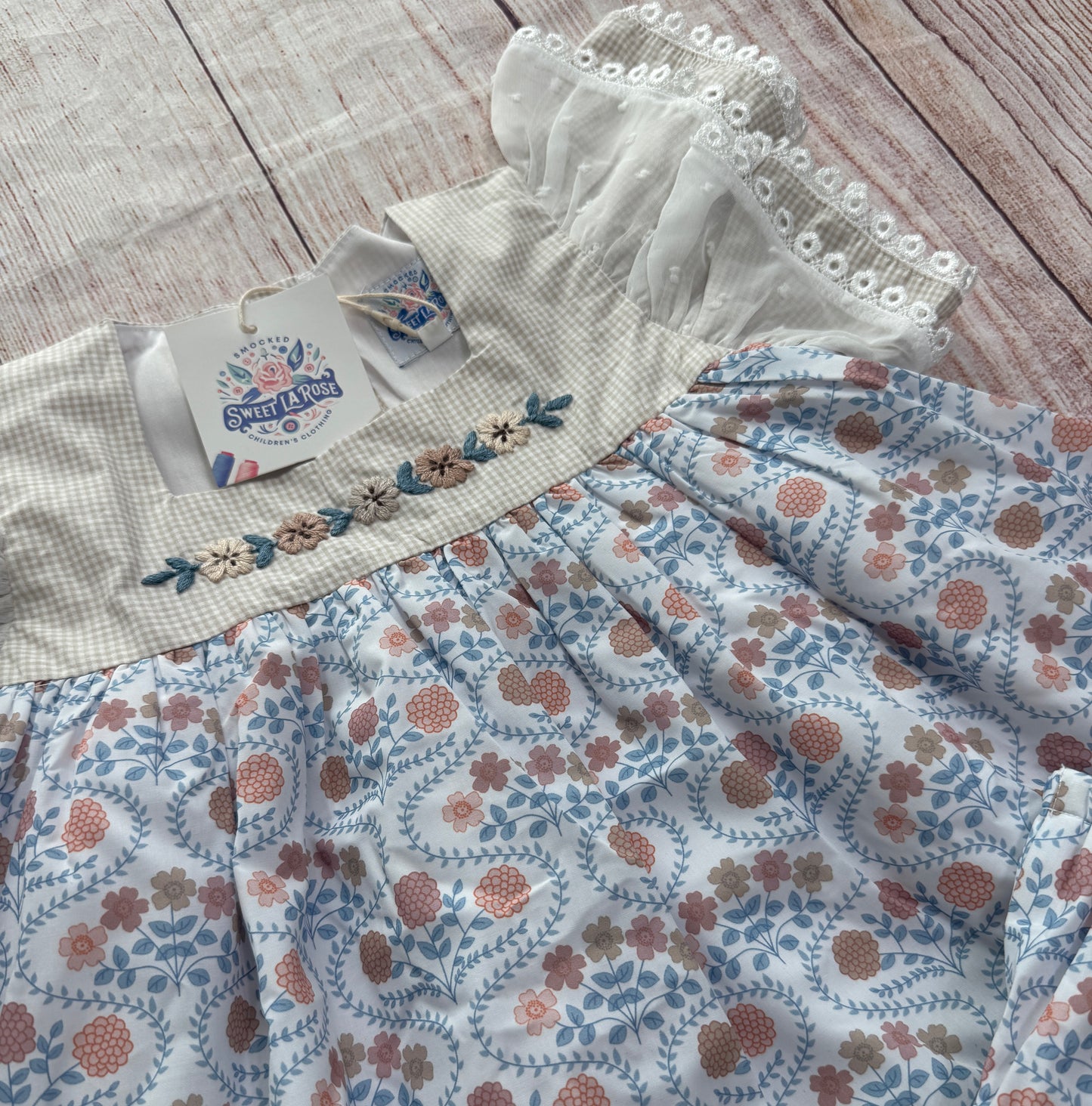BLUE & KHAKI FLORAL LACE BLOOMER SET // ETA MID TO LATE JUNE (po220 extras)
