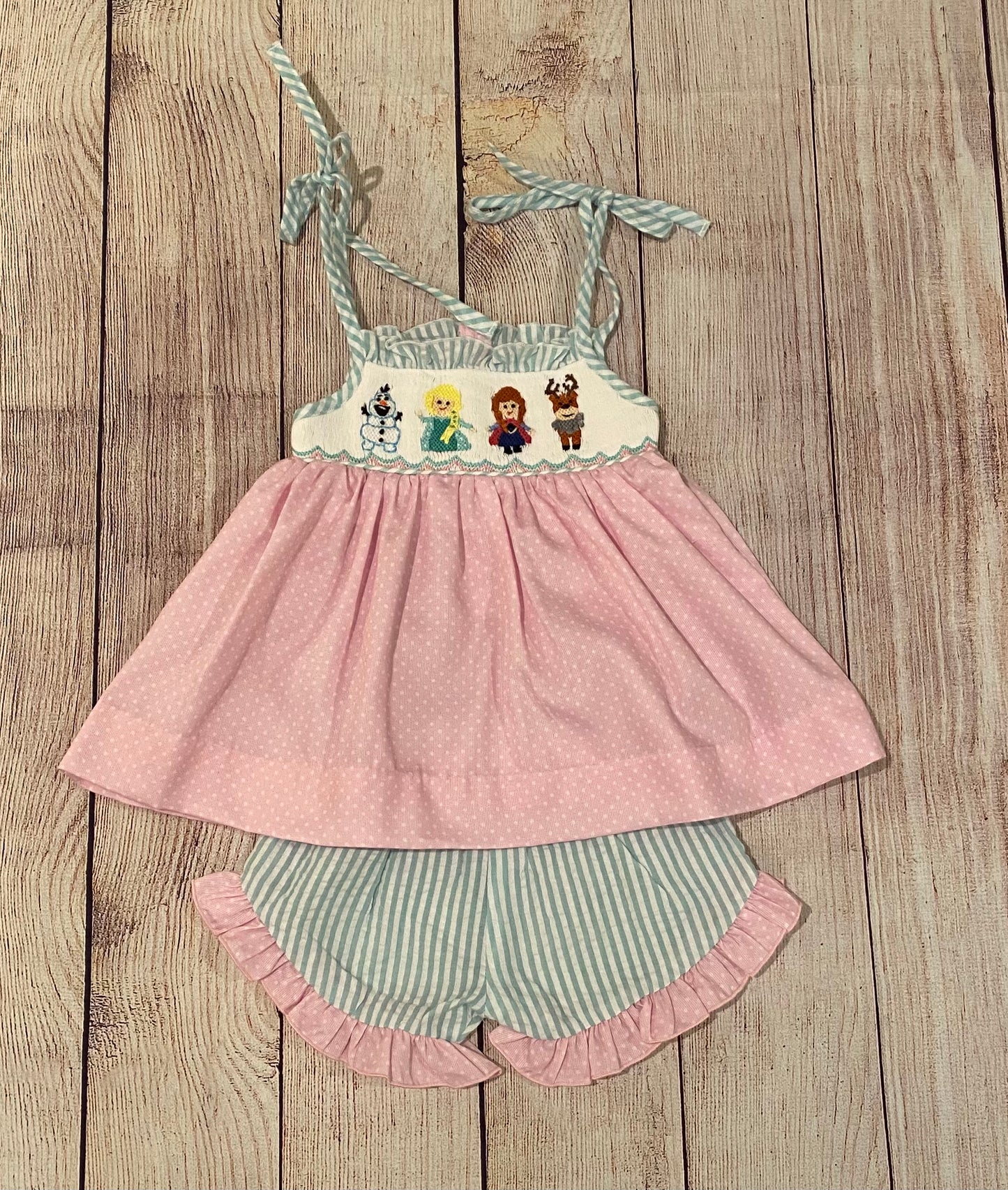PINK CHARACTER / SNOWMAN SHORT SET w/ TIES // ETA EARLY TO MID APRIL (character)