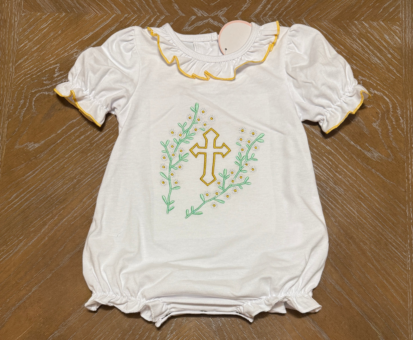 EASTER CROSS EMBROIDERY GIRL BUBBLE