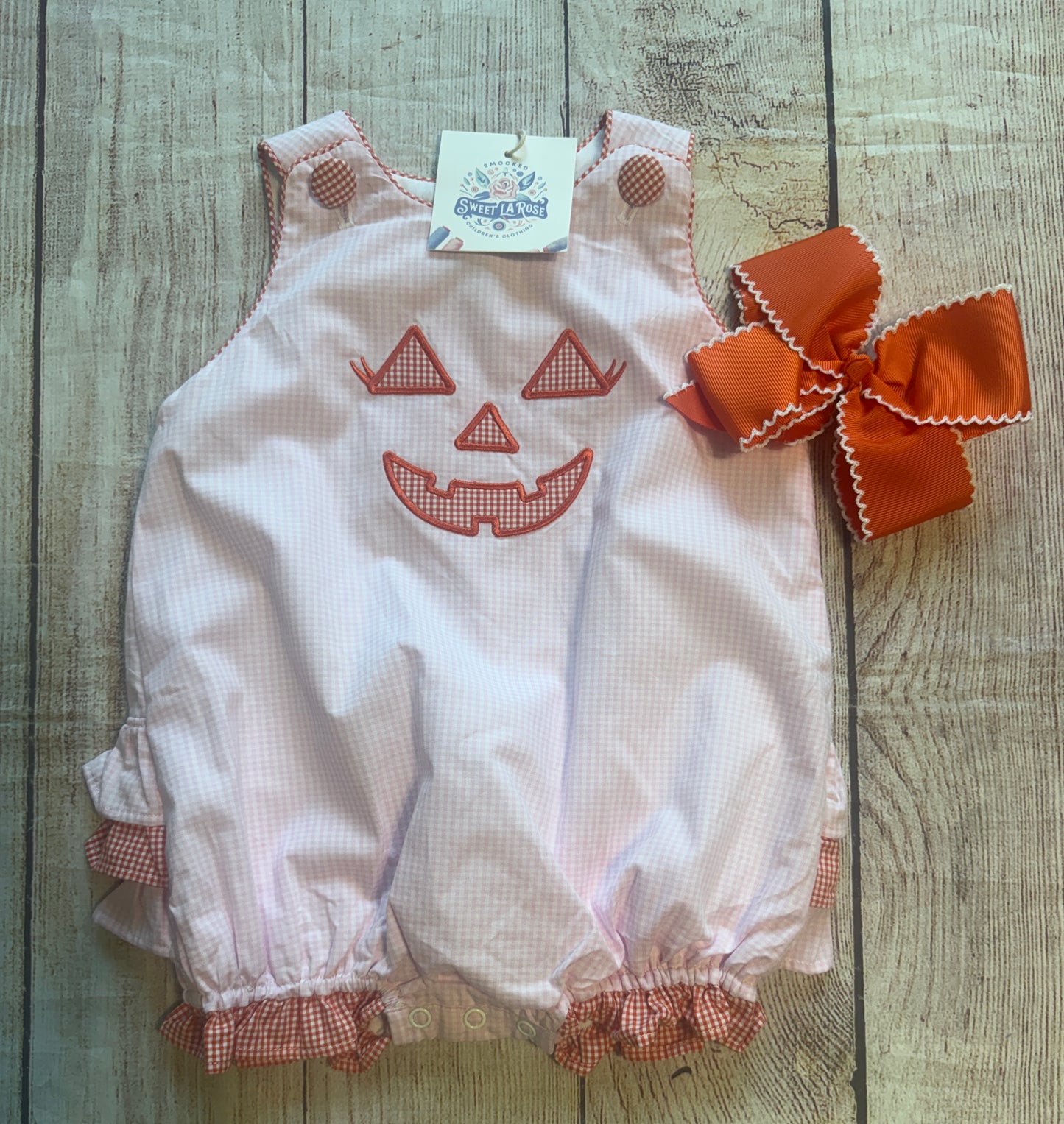 PINK / ORANGE GINGHAM JACK O’LANTERN BUBBLE // ETA MID TO LATE JUNE (po220 extras)