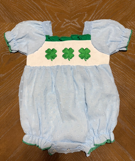 BLUE CLOVER EMBROIDERY SWISS DOT BUBBLE