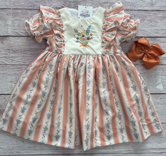 HAND EMBROIDERED FALL FLORAL DRESS // ETA MID TO LATE JULY (po222)