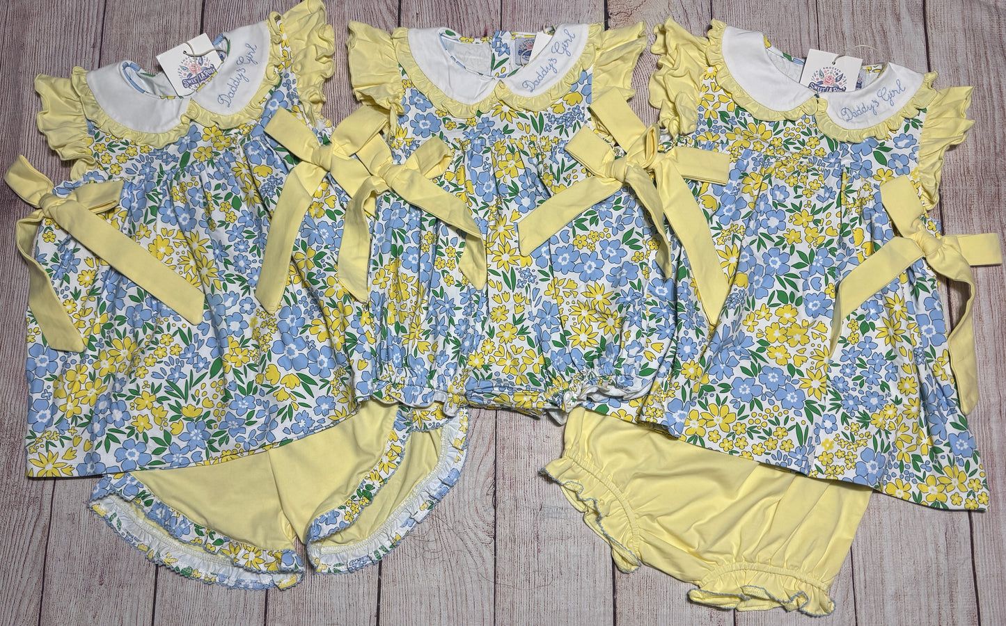 DADDY'S GIRL BLUE / YELLOW FLORAL KNIT BUBBLE EXTRAS (po213 extras)