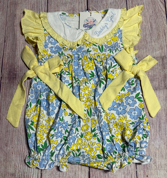 DADDY'S GIRL BLUE / YELLOW FLORAL KNIT BUBBLE EXTRAS (po213 extras)