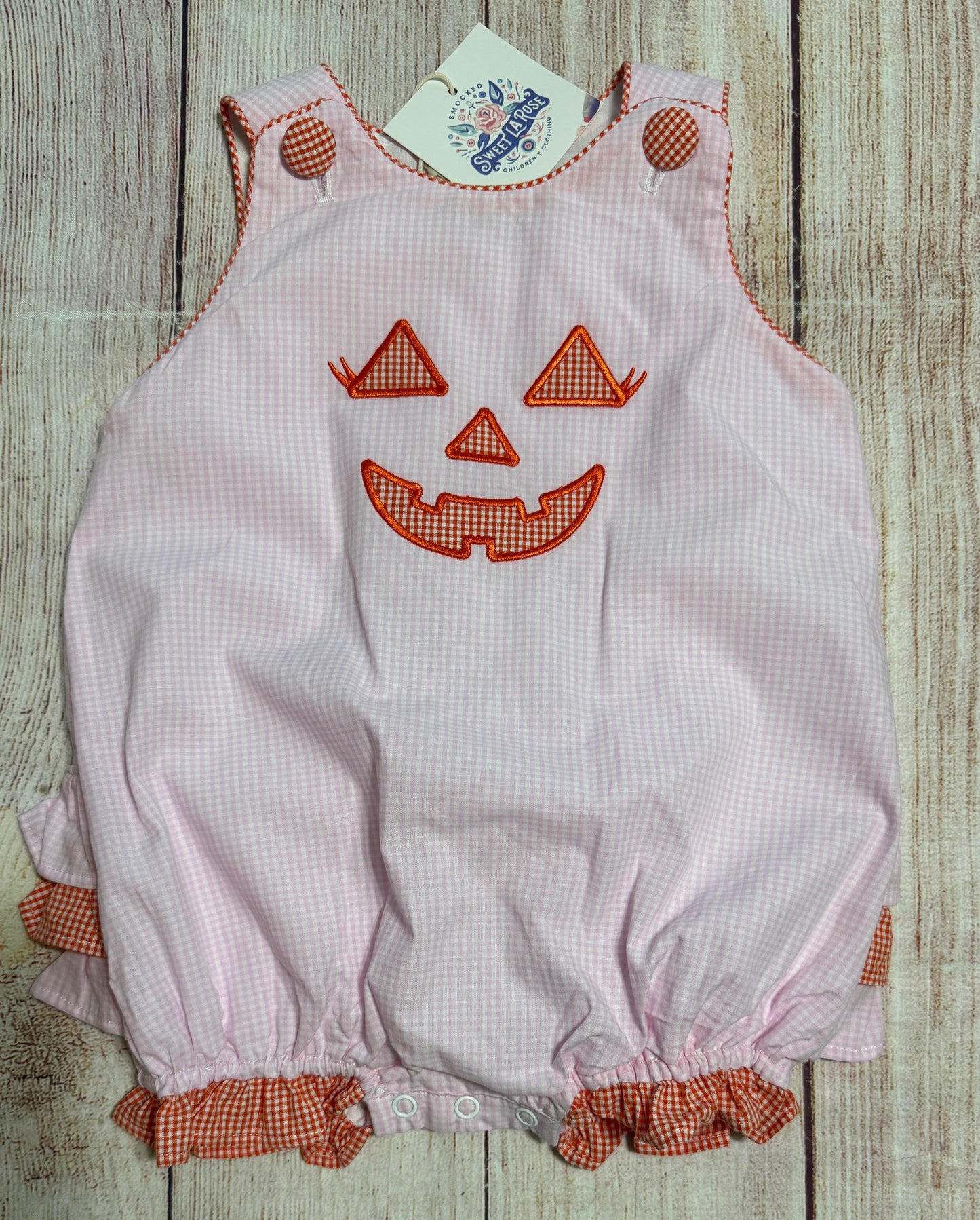 PINK / ORANGE GINGHAM JACK O’LANTERN BUBBLE // ETA MID TO LATE JUNE (po220 extras)