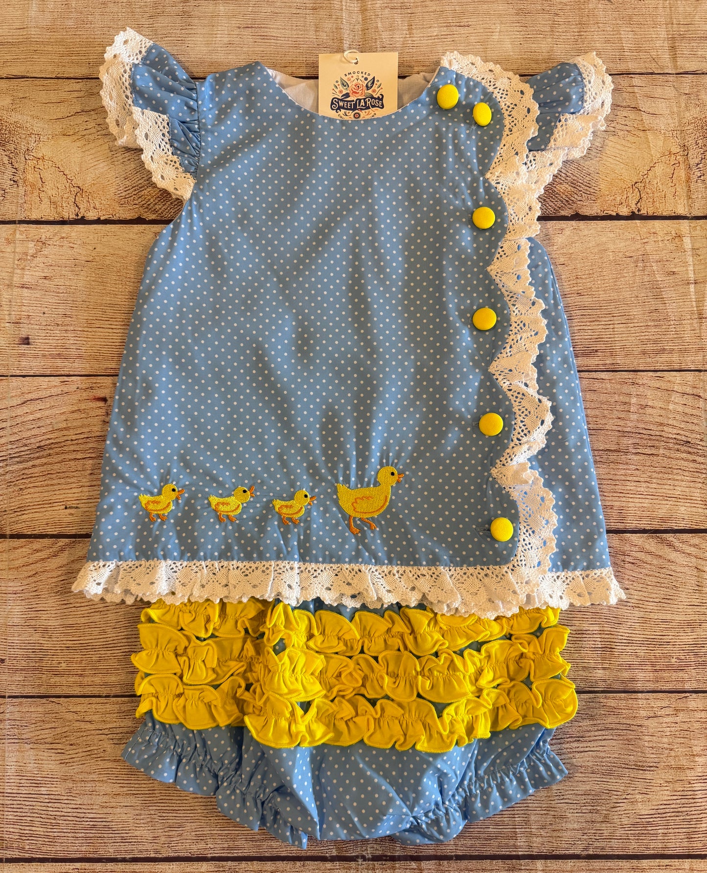 YELLOW / BLUE DUCKLING BLOOMER SET (fully lined) (order211a)