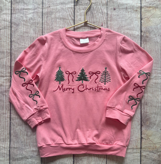 PINK BOW MERRY CHRISTMAS SWEATSHIRT (holiday)