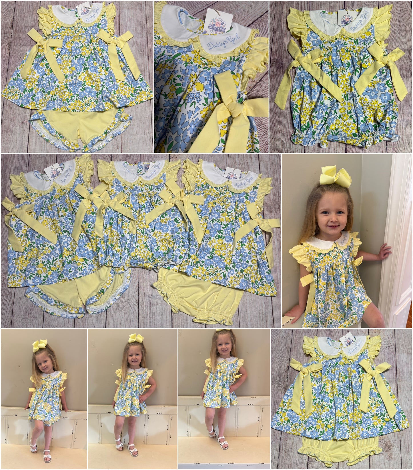 DADDY'S GIRL BLUE / YELLOW FLORAL KNIT BUBBLE EXTRAS (po213 extras)