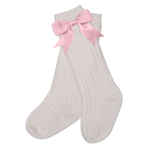 PINK SATIN BOW SOCKS (ETA EARLY NOVEMBER) (po189 extras)