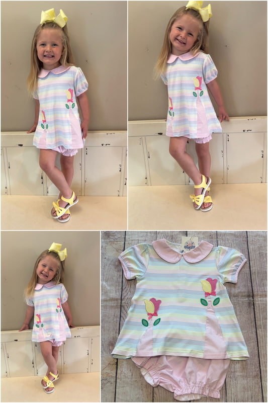 TULIP APPLIQUE BLOOMER SET // ETA LATE APRIL TO EARLY MAY (po216)