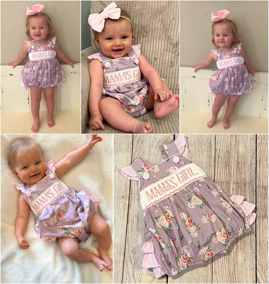 LAVENDER FLORAL “MAMA'S GIRL” BUBBLE // ETA LATE APRIL TO EARLY MAY (po216)