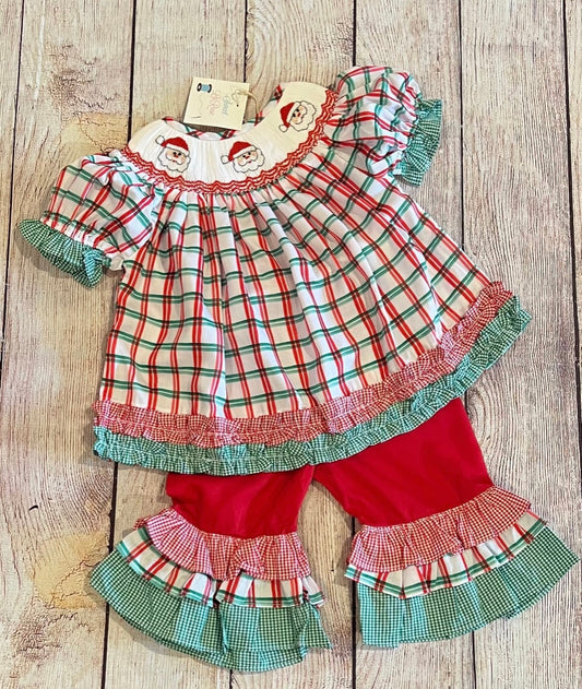 SMOCKED SANTA RUFFLE PANT SET // ETA EARLY TO MID JULY