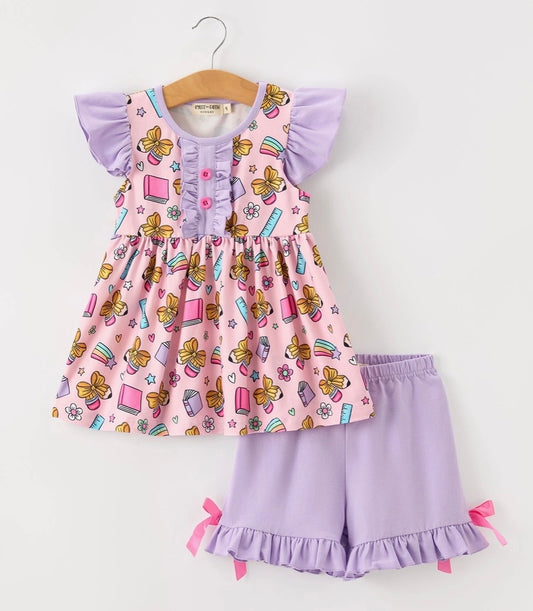PURPLE BACK TO SCHOOL SHORT SET EXTRAS