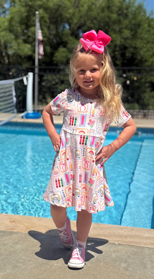LIGHT PINK BACK TO SCHOOL DRESS // ETA MID MAY (bus)