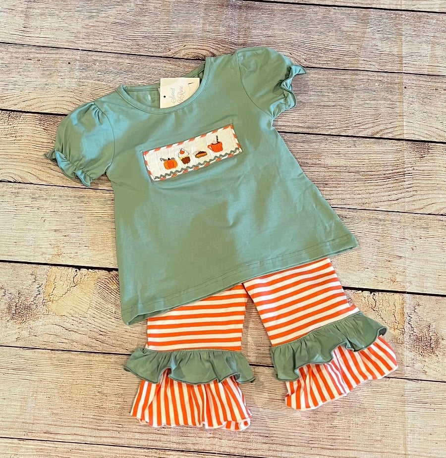 PUMPKIN PIE SMOCKED KNIT PANT SET // READY TO SHIP