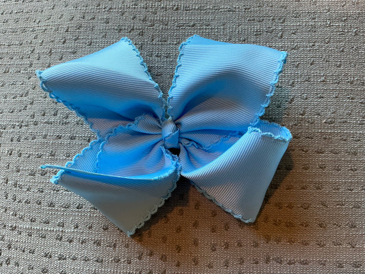 BLUE W/ BLUE MOONSTICH BOW  w/ ALLIGATOR CLIP