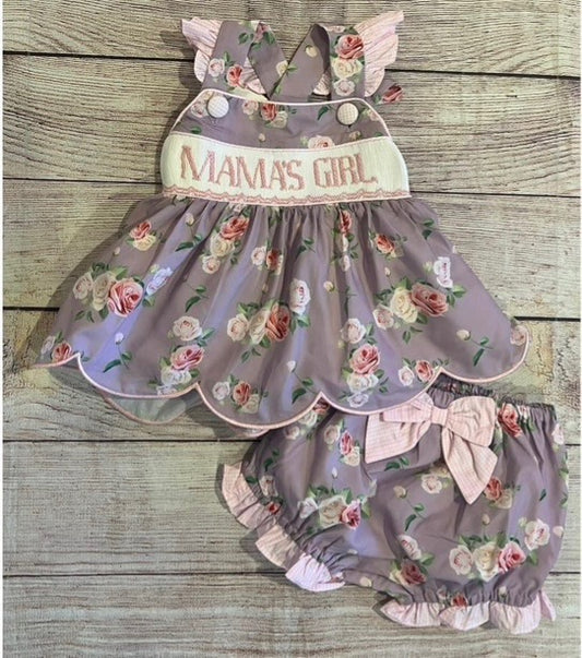 LAVENDER FLORAL “MAMA'S GIRL” BLOOMER SET // ETA LATE APRIL TO EARLY MAY (po216)