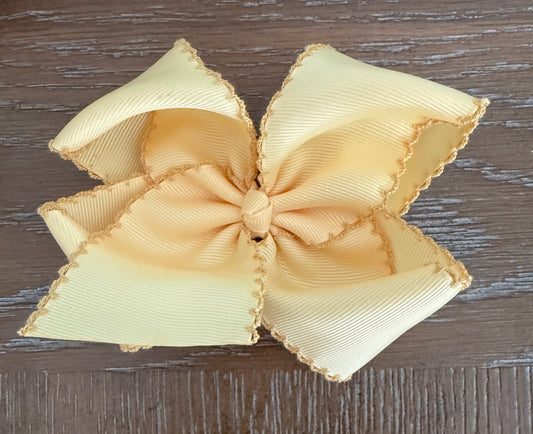 HONEYSUCKLE YELLOW w/ GOLD MOONSTITCH HAIRBOW