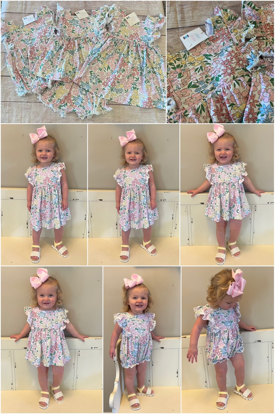 MULTICOLOR FLORAL DRESS w/ LACE