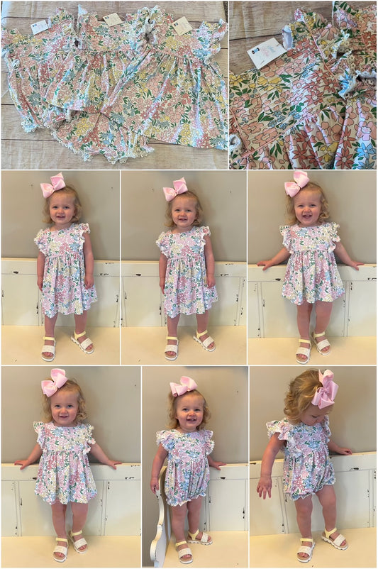 MULTICOLOR FLORAL BUBBLE w/ LACE