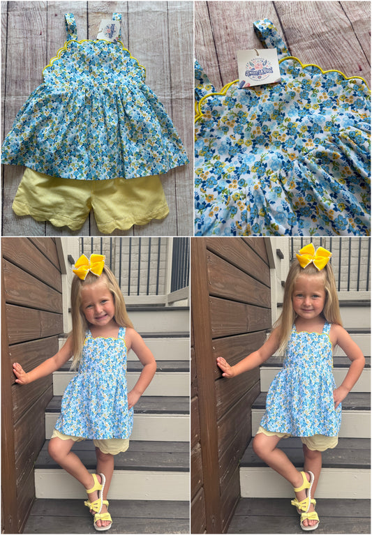 BLUE & YELLOW FLORAL SHORT SET // ETA EARLY JUNE (po218 extras)