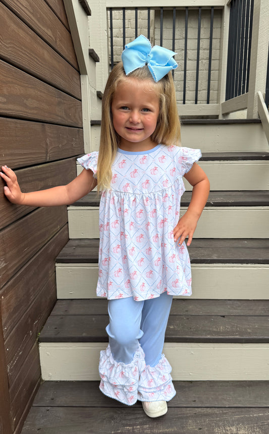 PINK & BLUE PUMPKIN KNIT PANT SET // ETA LATE JUNE TO EARLY JULY FROM VENDOR (po219)